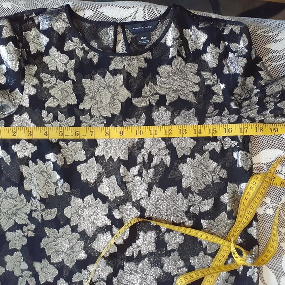 Club Monaco Metallic Print Blouse - Picture 9 of 13